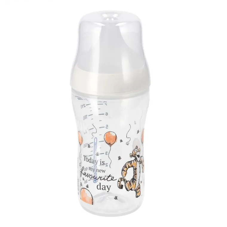 Nuk, Kubuś Puchatek, Perfect Match, butelka, silikonowy smoczek, rozmiar M, 260 ml