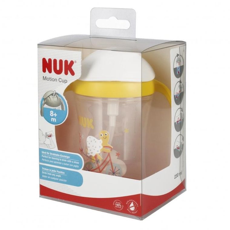 Nuk, Motion Cup, kubek, 8m+, żółty, 230 ml