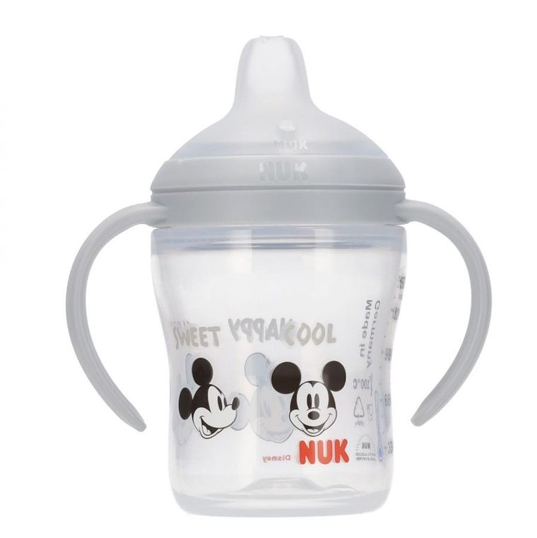 Nuk, Myszka Miki, butelka z uchwytem, popielata, 6m+, 150 ml