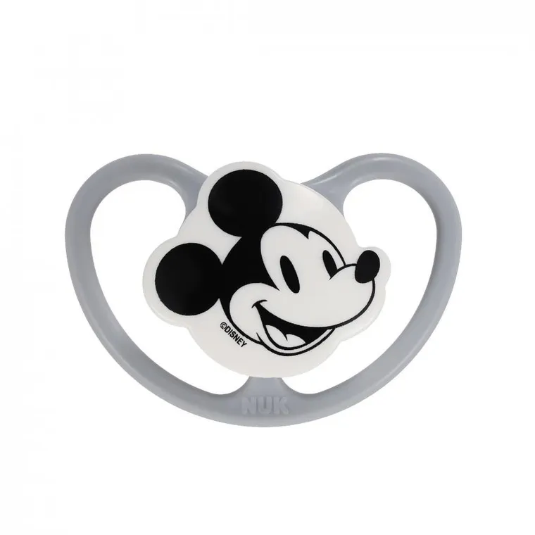 Nuk, Myszka Miki, Perfect Match Air, smoczek uspokajający, silikon, popielaty, 18-36m