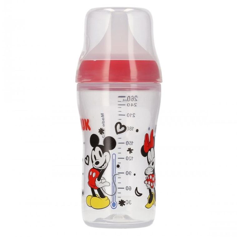 Nuk, Myszka Minnie, Perfect Match, butelka, silikonowy smoczek, rozmiar M, 260 ml