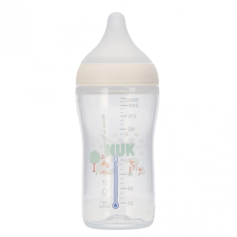 Nuk, Perfect Match, butelka do karmienia, owca i hipopotam, 3m+, 260 ml, 2 szt.