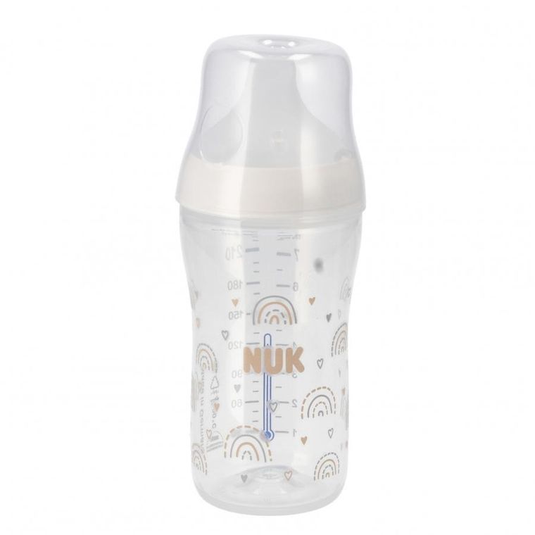 Nuk, Perfect Match, butelka, silikonowy smoczek, rozmiar M, tęcza, 260 ml