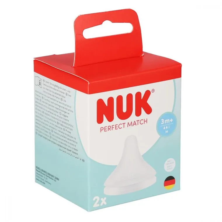 Nuk, Perfect Match, smoczek do butelki, silikonowy, rozmiar M, 2 szt.