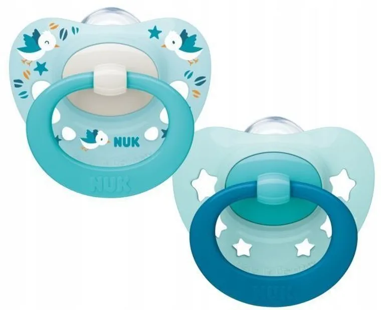 Nuk, Signature, smoczek silikonowy, 0-6m, niebieski, 2 szt.