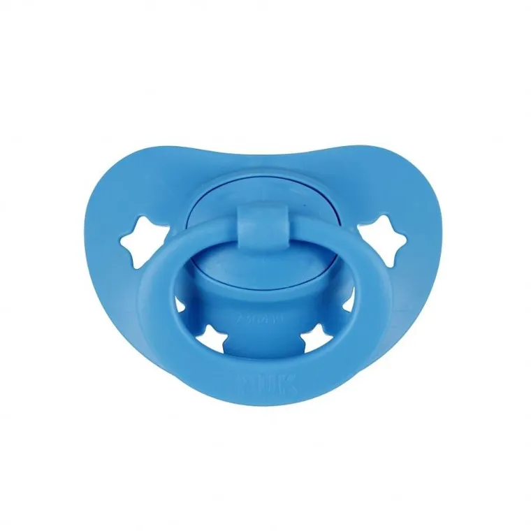 Nuk, Signature, smoczek uspokajający, silikonowy, 6-18m, niebieski, 2 szt.
