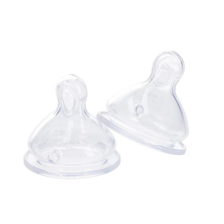 Nuk, smoczek do butelki, silikonowy, 0-6m, 2 szt.