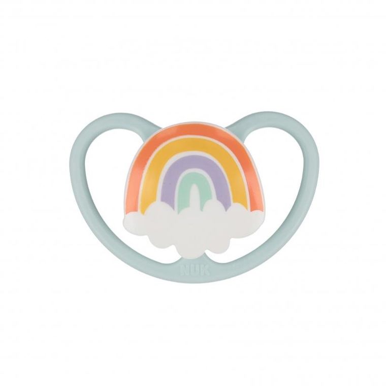 Nuk, Space, smoczek uspokajający, silikonowy, 0-6m, lis i tęcza, 2 szt.