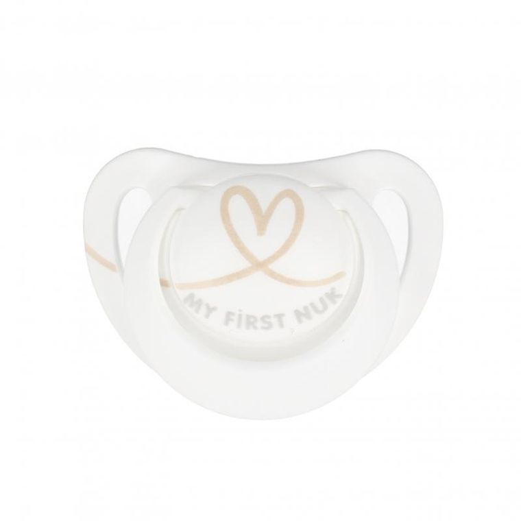 Nuk, Star, smoczek uspokajający, silikonowy, 0-2m, różowo-biały, 2 szt.