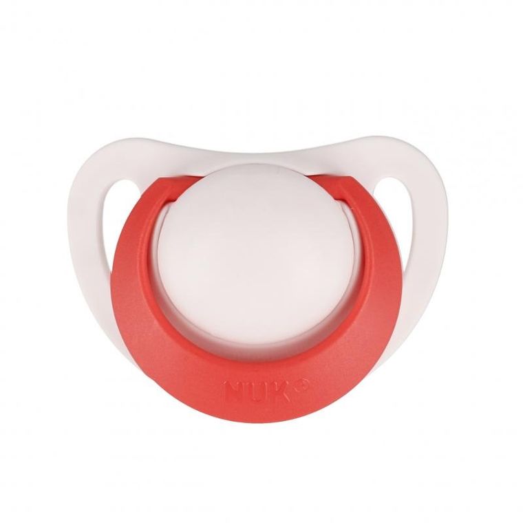 Nuk, Star, smoczek uspokajający, silikonowy, 6-18m, żółty i czerwony, 2 szt.