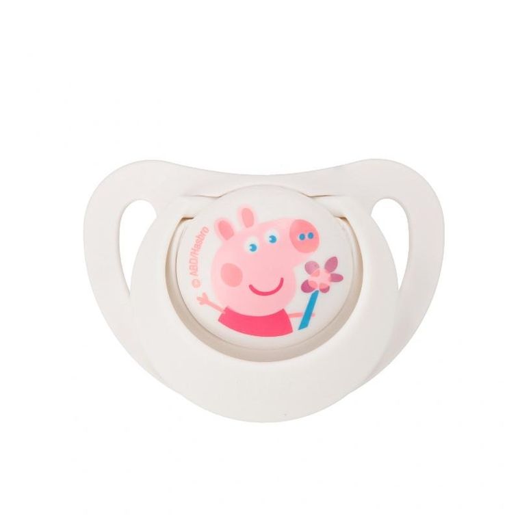 Nuk, Świnka Peppa, Star, smoczek uspokajający, silikonowy, 0-6m, 2 szt.