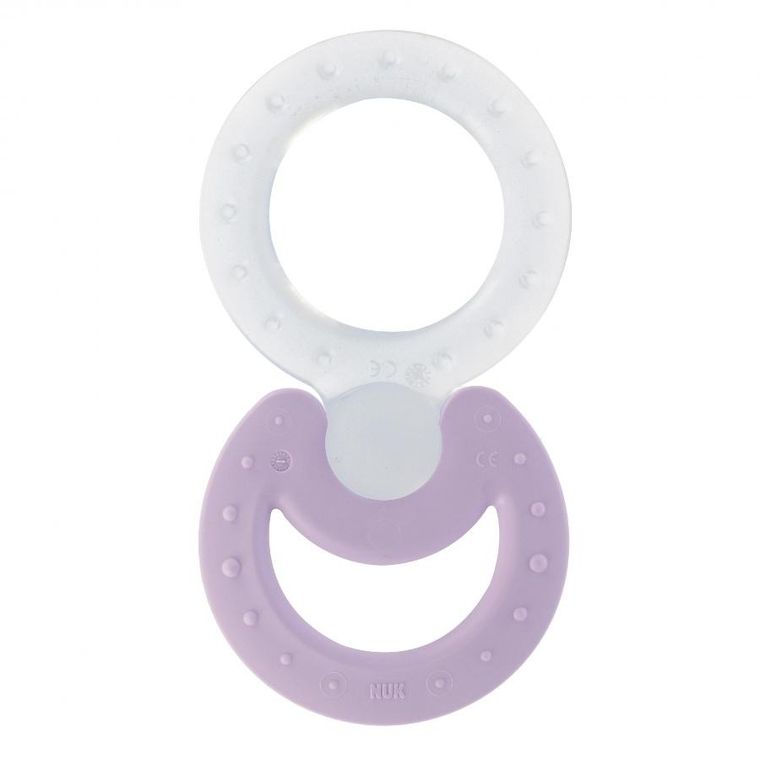 Nuk, zestaw gryzaków, różowy i przeźroczysty, 3m+