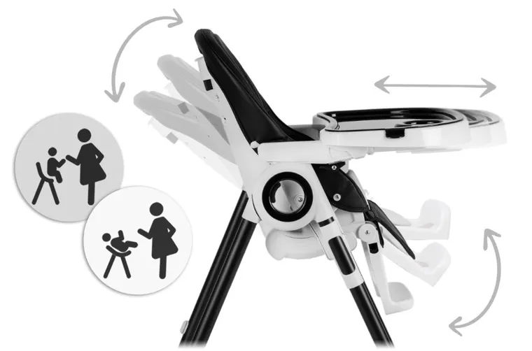 Nukido, Belo, krzesełko do karmienia ze stolikiem, czarne