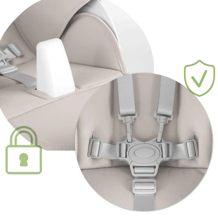 Nukido, Belo, krzesełko do karmienia ze stolikiem, leżaczek, szare