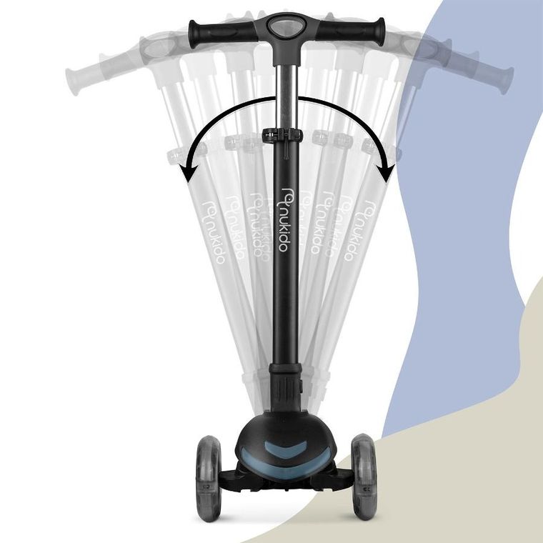 Nukido, Flippo, hulajnoga 3-kołowa, balansowa, z siedziskiem, czarna