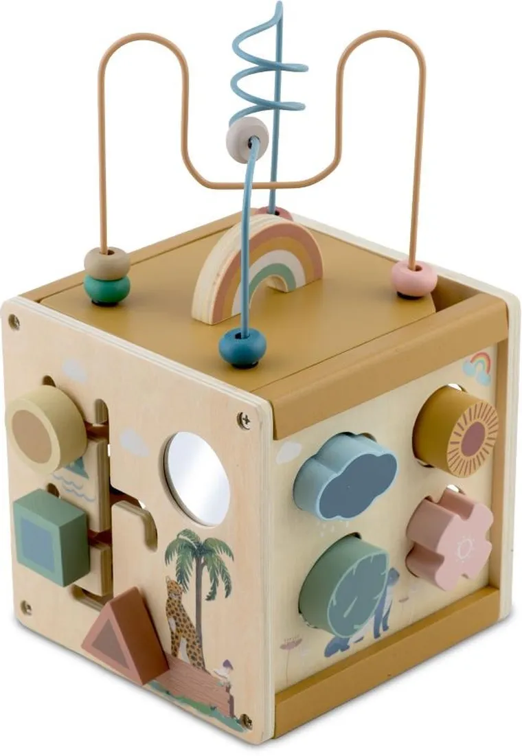 Nukido, kostka, drewniana zabawka sensoryczna