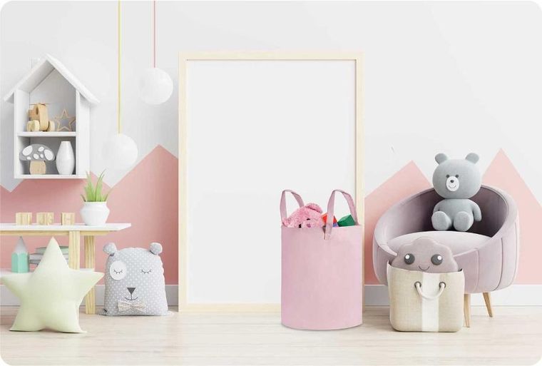 Nukido, kosz na zabawki, różowy