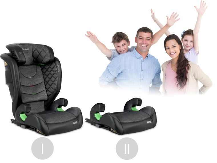 Nukido, Louis, fotelik samochodowy, czarno-szary, ISOFIX, 15-36 kg