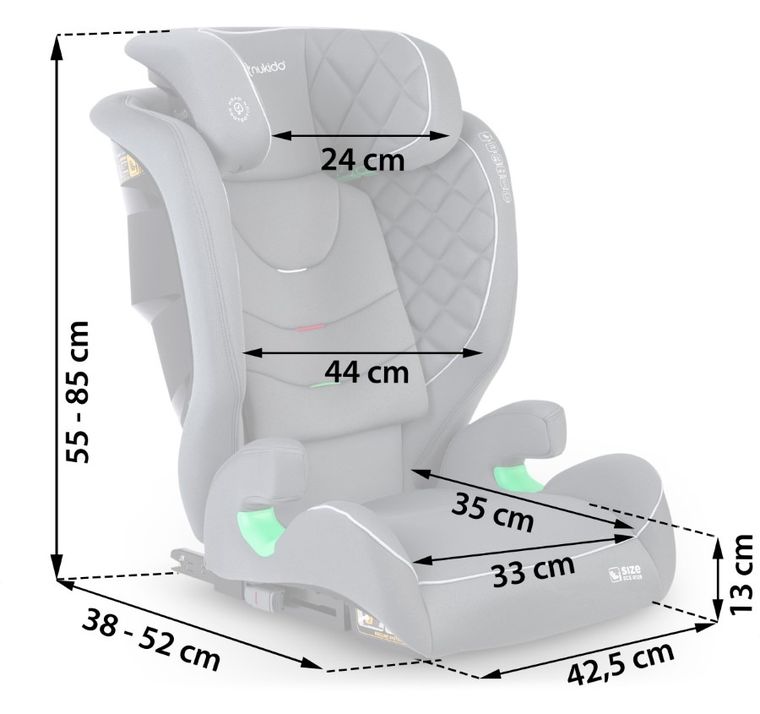 Nukido, Louis, fotelik samochodowy, szary, 15-36 kg