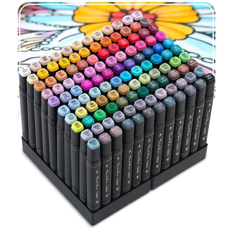 Nukido, markery alkoholowe z torbą, 120 szt.