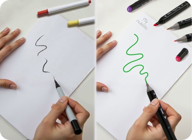 Nukido, markery alkoholowe z torbą, 168 szt.