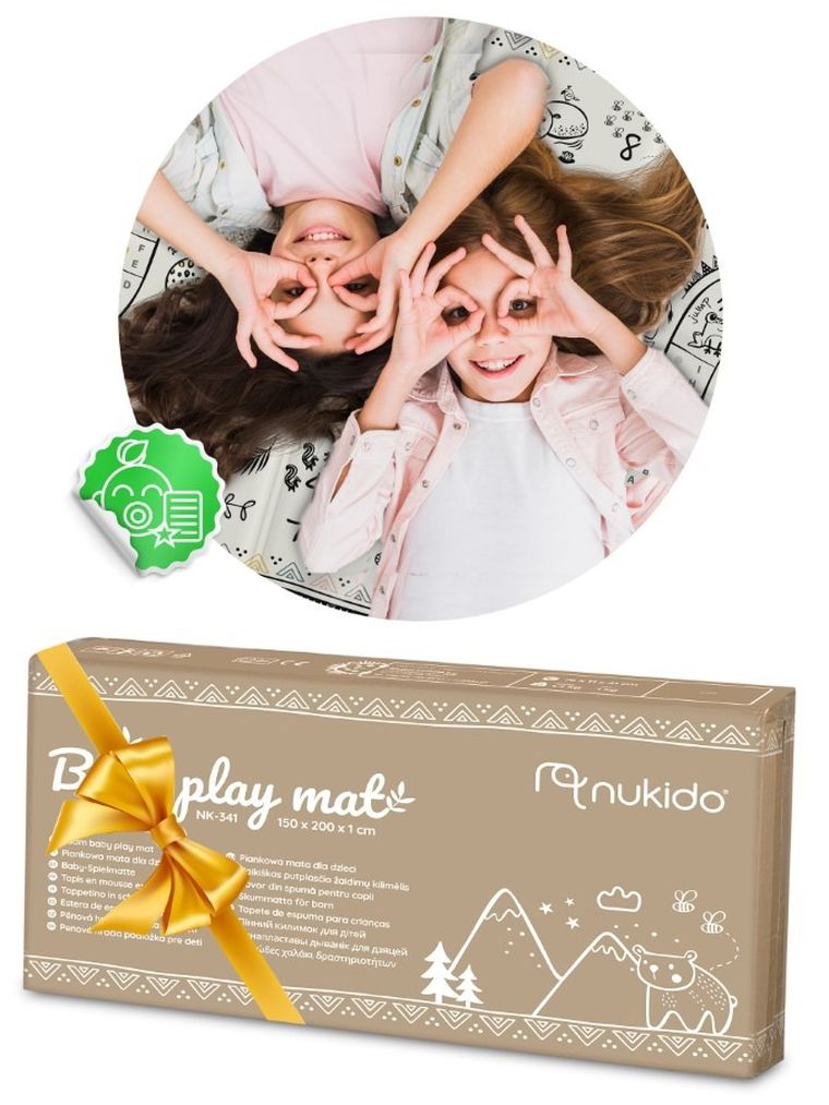 Nukido, mata piankowa, składana, ocean, safari, 200-180-1 cm