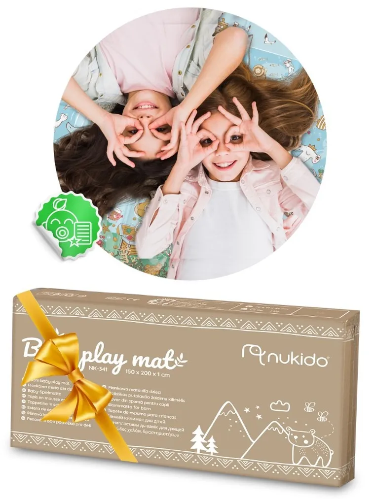 Nukido, mata piankowa, składana, ocean, ziemia, 200-180-1 cm