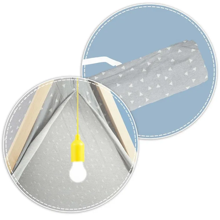 Nukido, namiot domek dla dzieci z lampką, szary