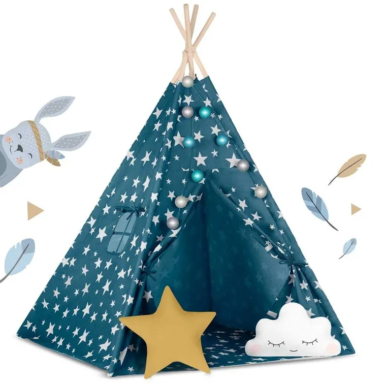 Nukido, namiot tipi dla dzieci ze światełkami, niebieski