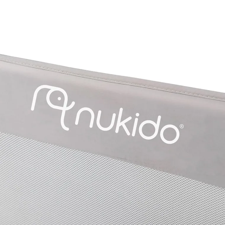 Nukido, osłona zabezpieczająca na łóżko, szara, 150-66-35 cm