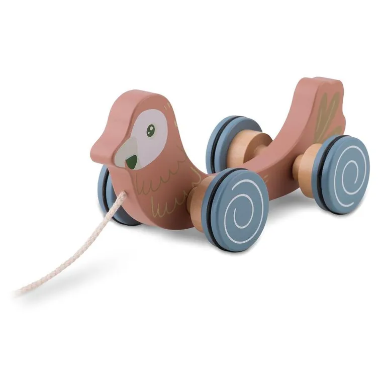 Nukido, Papuga, drewniana zabawka do ciągnięcia