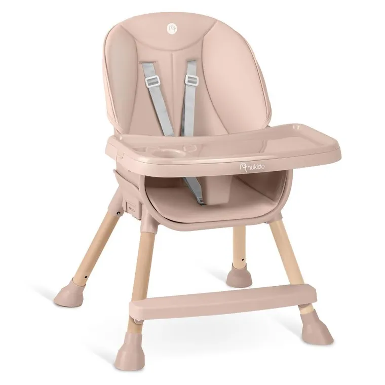 Nukido, Tilo, krzesełko do karmienia, różowe