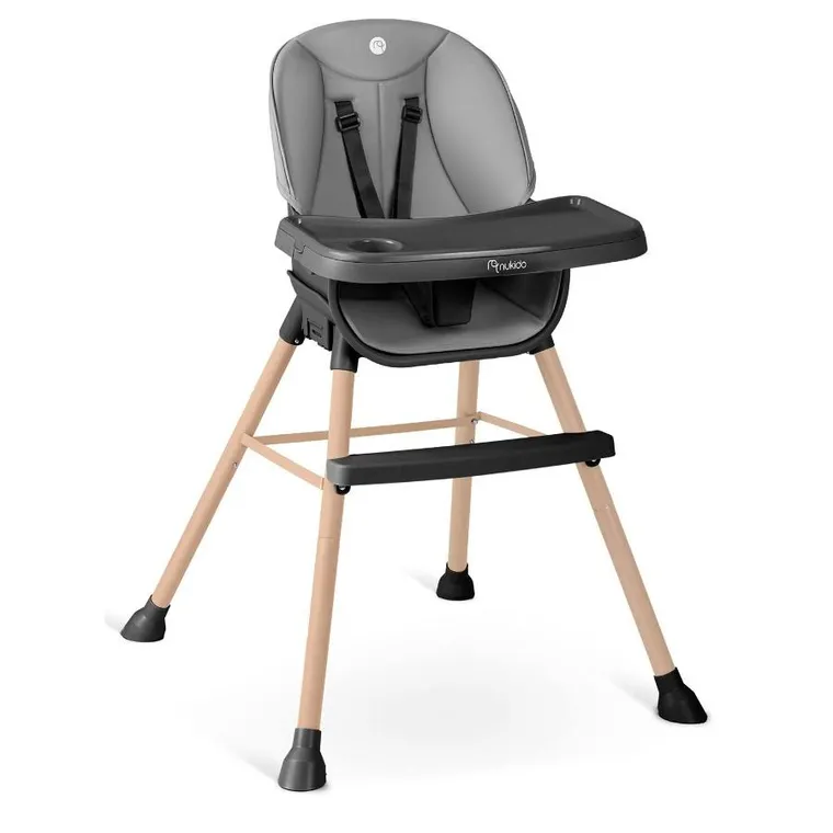 Nukido, Tilo, krzesełko do karmienia, szaro-czarne