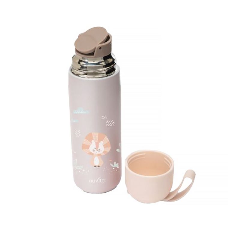 Nuvita, butelka termiczna, uchwyt silikonowy, łososiowy, 400 ml