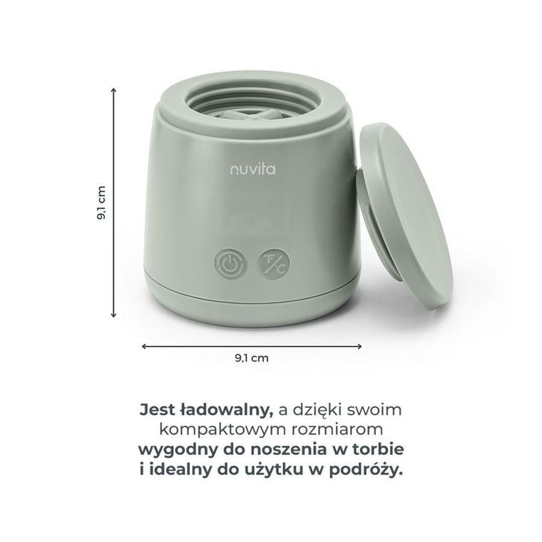 Nuvita, Warm'n'Mix, przenośny podgrzewacz do butelek z mlekiem dla niemowląt