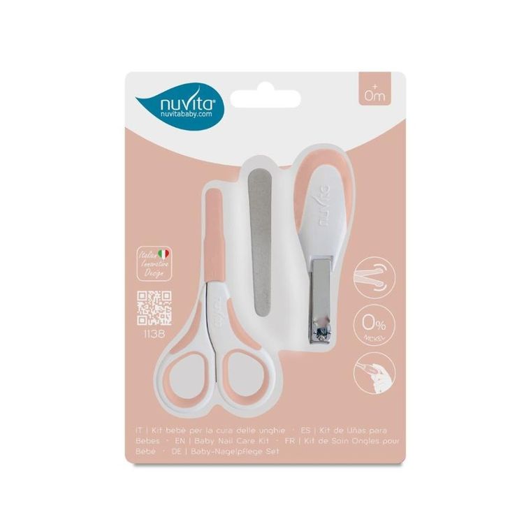 Nuvita, zestaw do paznokci: nożyczki, cążki i 5 pilniczków, english rose