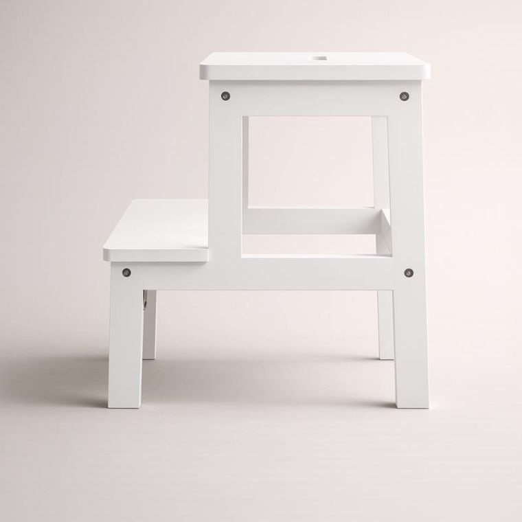 Nuxio, Krok, bambusowy taboret ze schodkiem, 46 cm