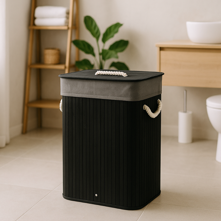 Nuxio, Sade, bambusowy kosz na pranie, 80l