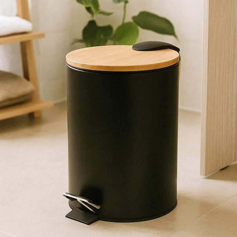 Nuxio, Zetru, kosz łazienkowy z bambusem, 3l