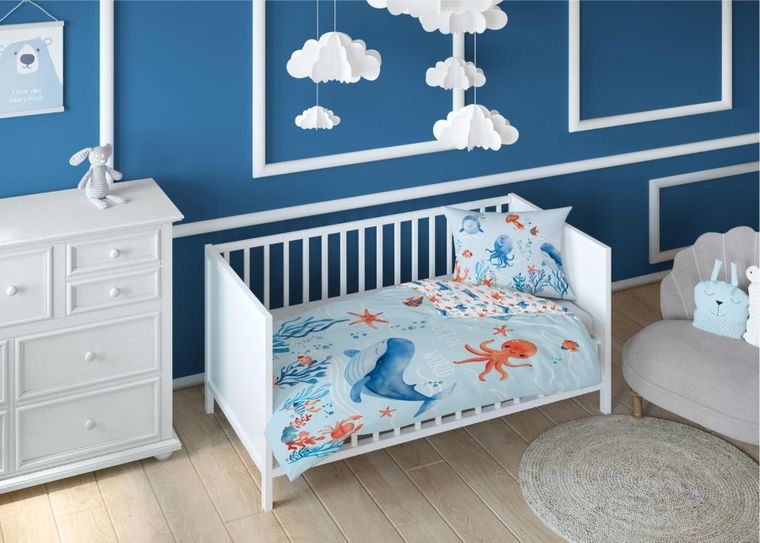 Ocean, 2-częściowy komplet pościeli dziecięcej, 100-135 cm