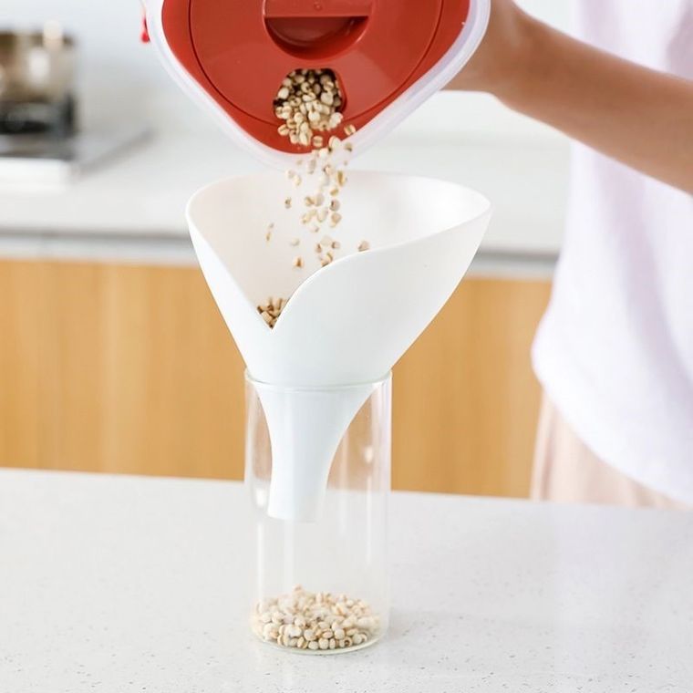 Ociekacz w kształcie lejka na sztućce, owoce, szary