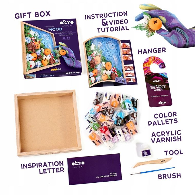 Okto, Wood&Craft, Mood, ramka z sukulentami