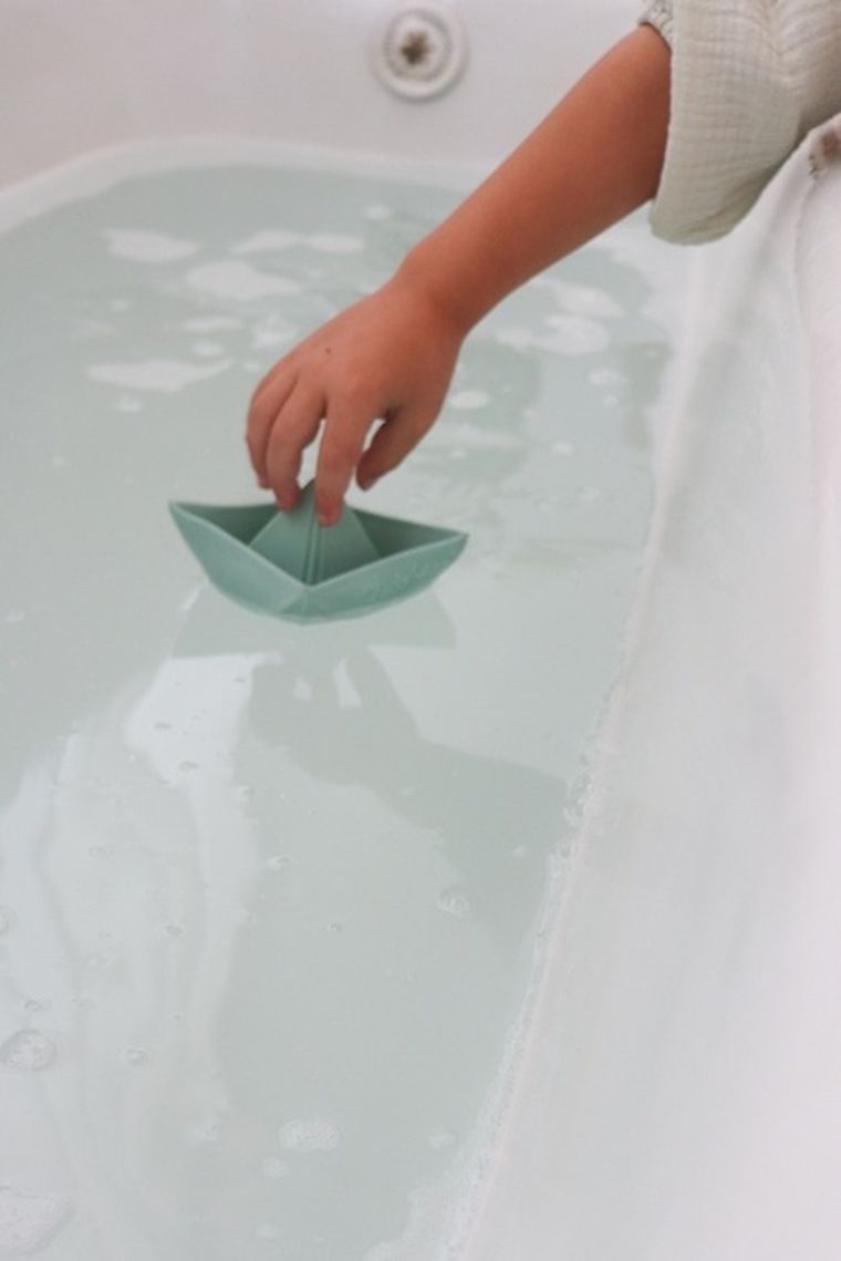 Oli & Carol, Łódka Origami, zabawka do kąpieli, mint