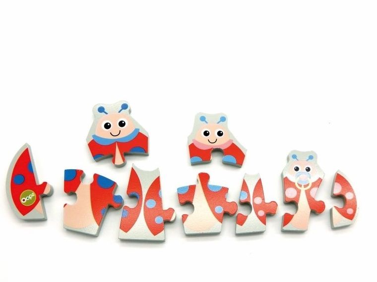 Oops, Biedronka, drewniane puzzle dwustronne, 18m+