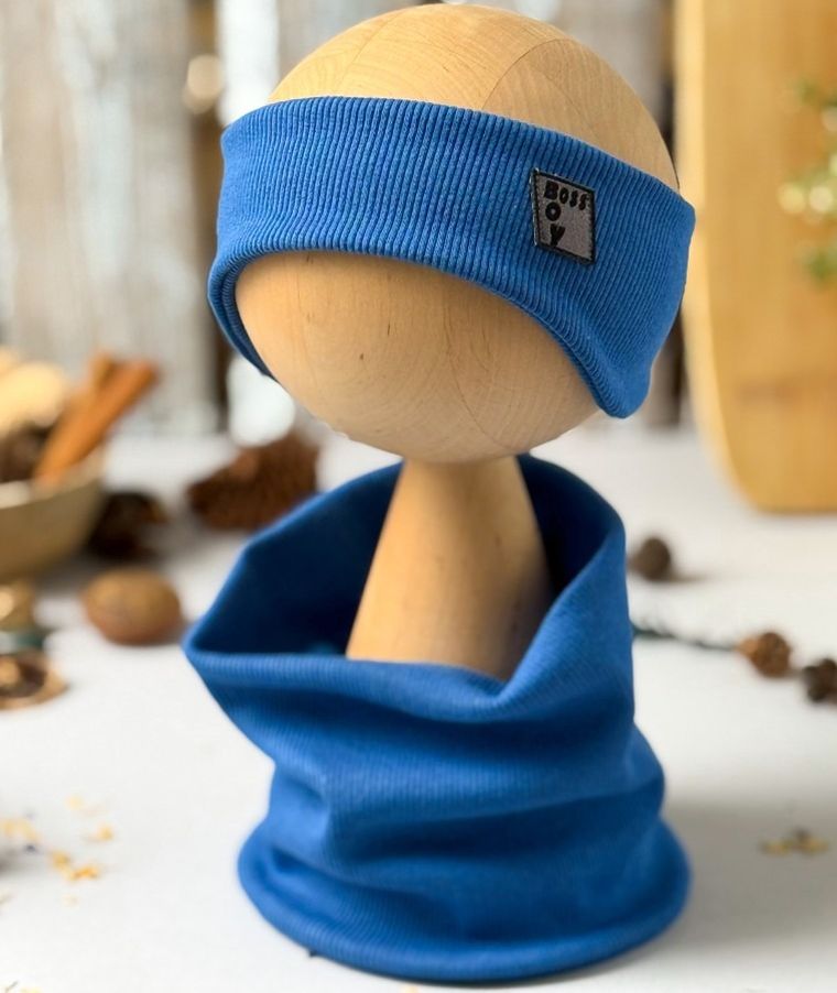 Opaska chłopięca, prążkowana, niebieska, Iltom