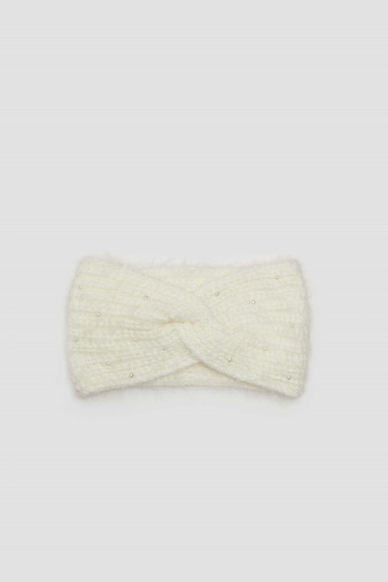 Opaska damska, biała, Moodo