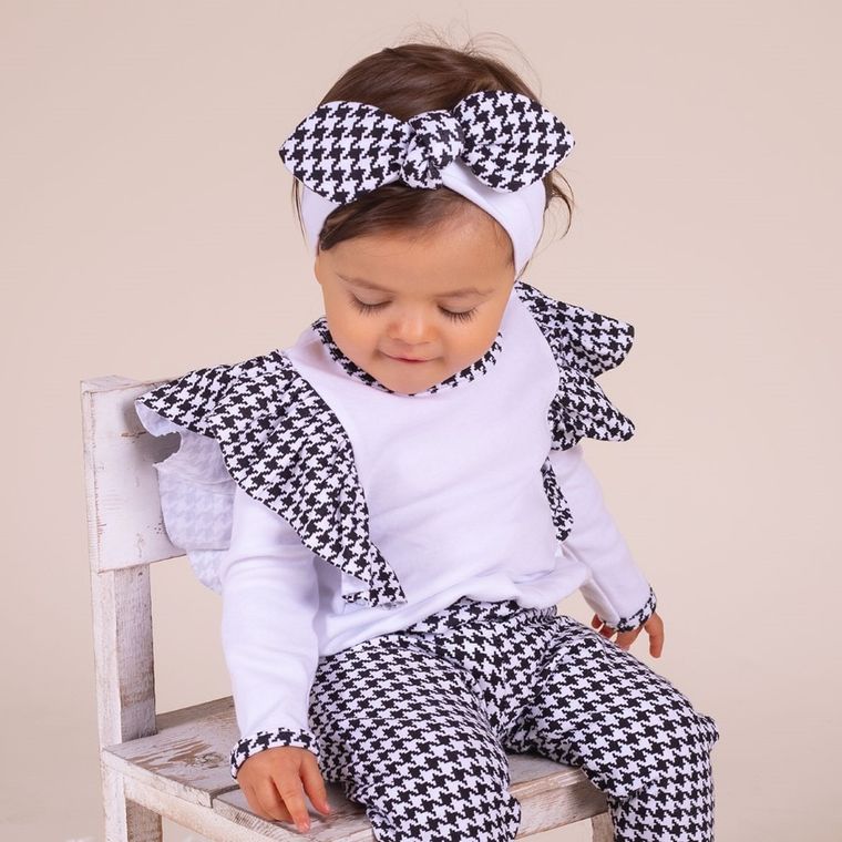 Opaska dziewczęca, biało-czarna, Nicol