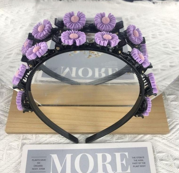 Opaska na głowę ze spinkami do włosów, kwiatuszek