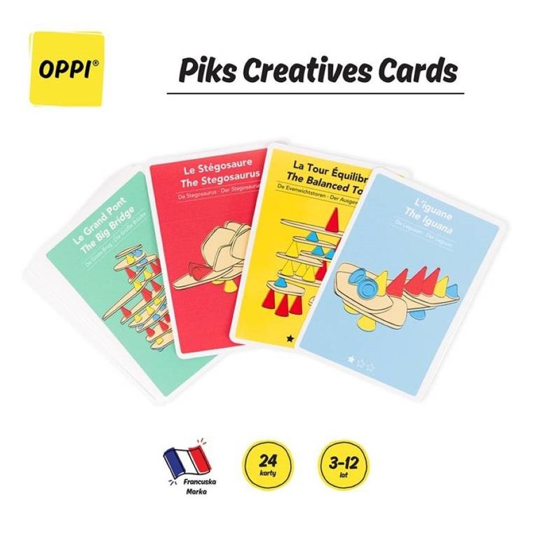 Oppi, Piks, karty do klocków konstrukcyjnych, 24 szt.