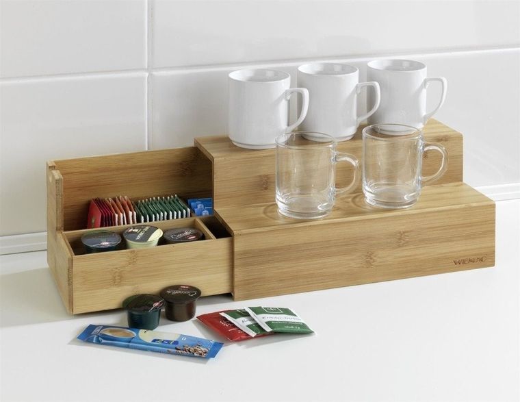 Organizer bambusowy na kawy i herbaty